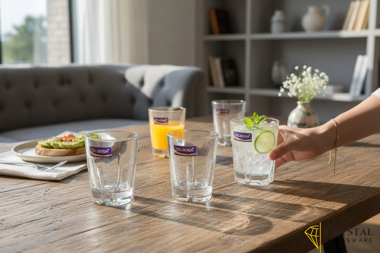 Delisoga crystal-clear drinking glasses